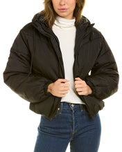 Load image into Gallery viewer, Cropped Diagonal Puffer Bomber Jacket
