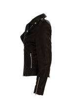 Load image into Gallery viewer, Ladies Assymetrical Zip Faux Leather Moto