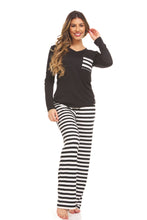 Load image into Gallery viewer, Wide Leg Pant and Long Sleeve Top Pijama Set