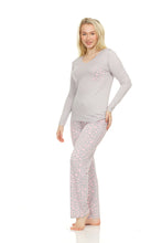 Load image into Gallery viewer, Wide Leg Pant and Long Sleeve Top Pijama Set