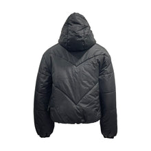 Load image into Gallery viewer, Cropped Diagonal Puffer Bomber Jacket