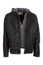 Load image into Gallery viewer, "American Culture" Men's Vegan Leather Updated Sherpa Lined Moto
