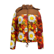 Load image into Gallery viewer, Ladies Contrast Hooded Winter Puffer Jackets
