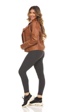 Load image into Gallery viewer, Ladies Assymetrical Zip Faux Leather Moto
