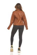 Load image into Gallery viewer, Ladies Assymetrical Zip Faux Leather Moto
